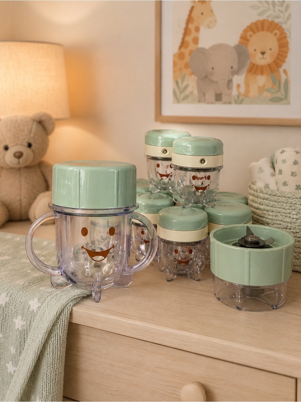 NutriBullet Baby Food Storage Cup & Mixer Bundle | 12 Cups + Blade Cup | Baby
